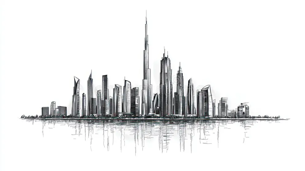 Dubai skyline illustration